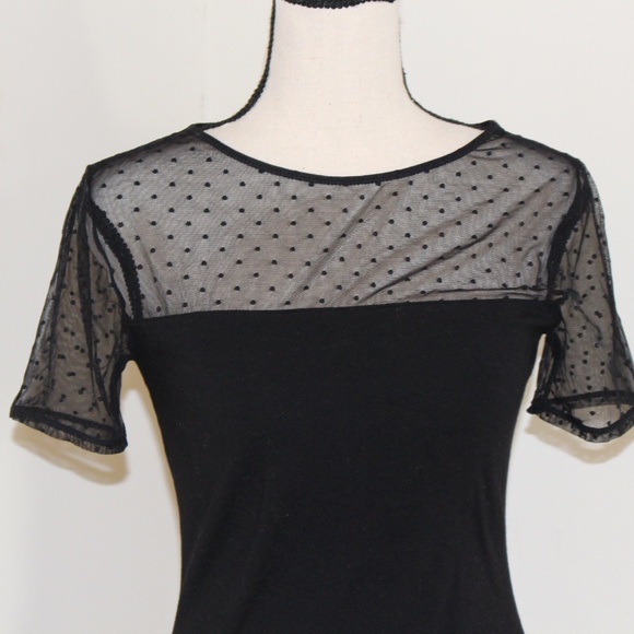 H&M, polkadot dot mesh short sleeve shirt - Picture 3 of 4